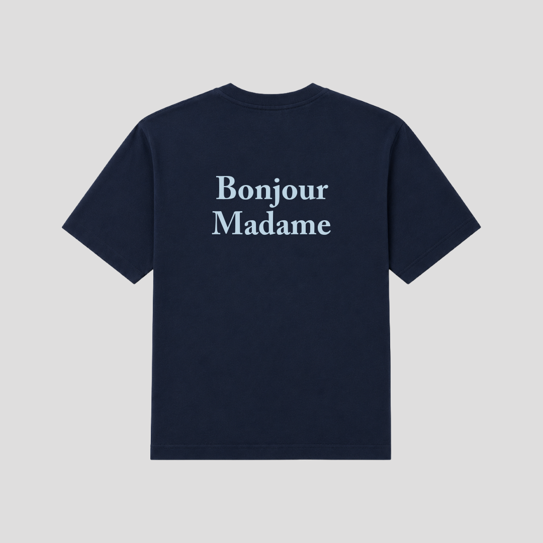 Bonjour Madame Tee Navy Blue